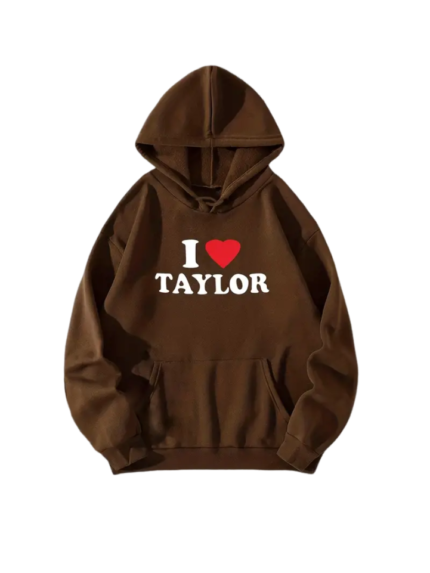 I Love Taylor Print Hoodie