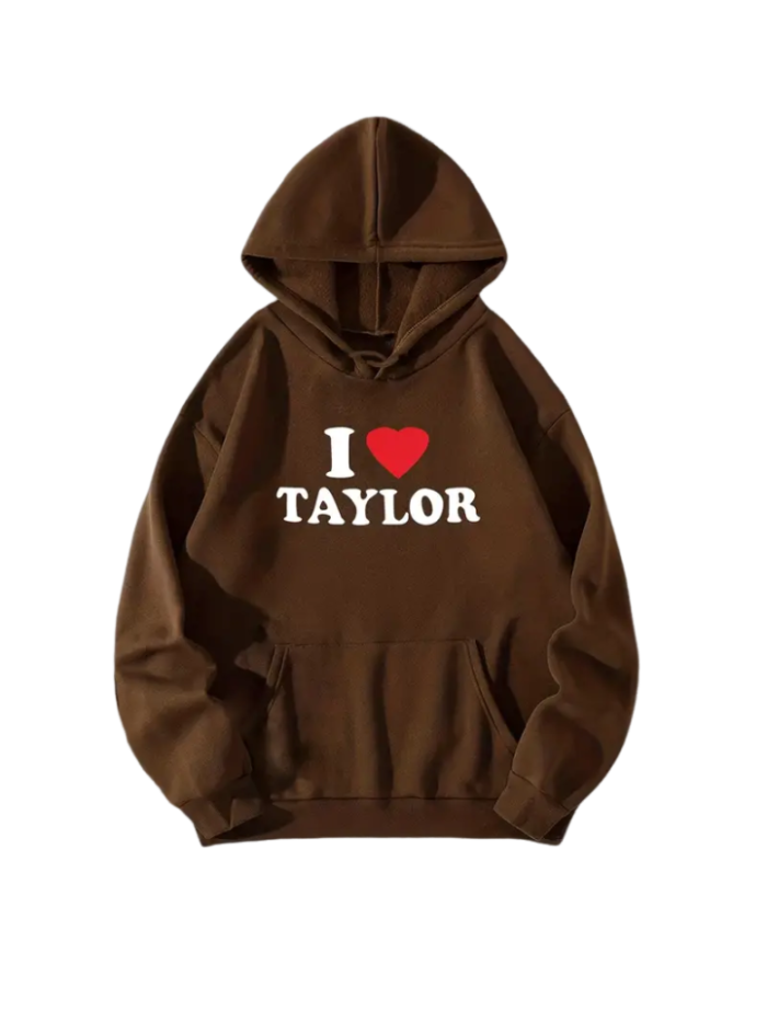 I Love Taylor Print Hoodie