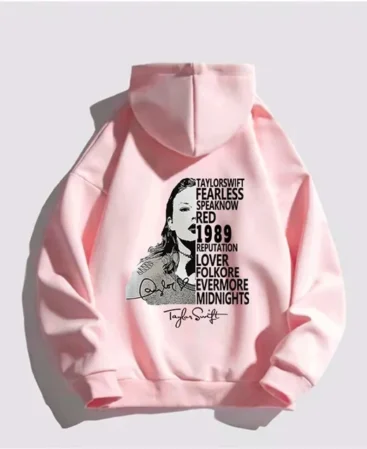 Taylor Swift Album Hoodie Pink