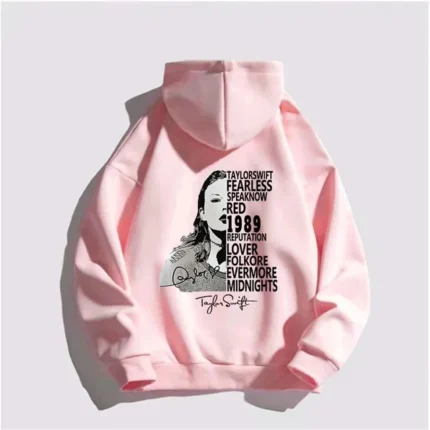 Taylor Swift Album Hoodie Pink