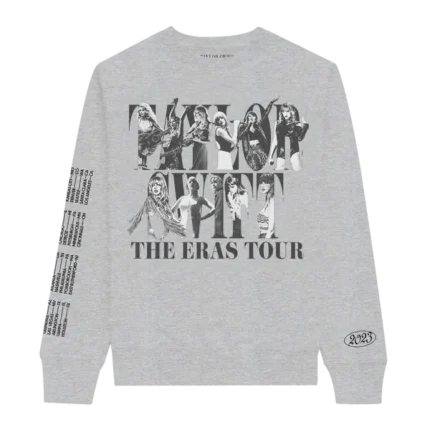 Taylor Swift The Eras Tour Gray Crewneck Sweatshirt